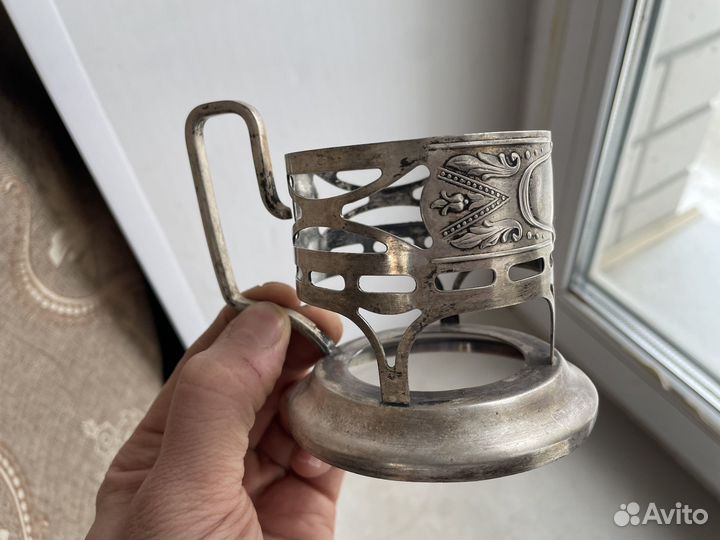 Редкий мельхиоровый подстаканник ретро