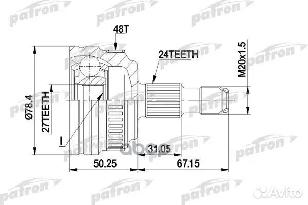 ШРУС наружн к-кт 24x57x27 ABS:48T mercedes-benz