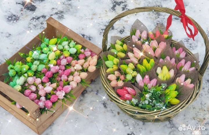 Тюльпаны из мыла ручной работы к 8 марта оптом