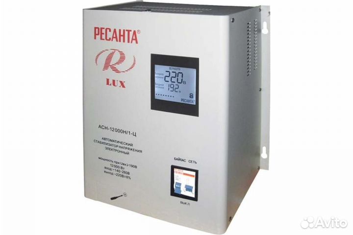 Стабилизатор напряжения Ресанта асн 12000 Н/1-Ц Lu