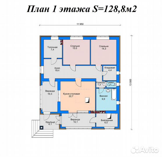 Проекты домов для ипотеки и строительства - 129 м2