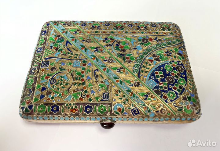 Портсигар, серебро, эмаль, Россия