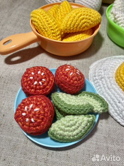 Вязаная еда и продукты