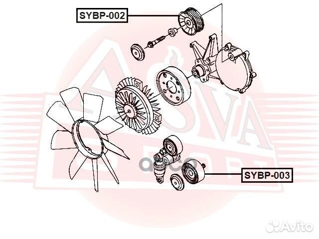 Ролик натяжной навесного оборудования sybp003 asva