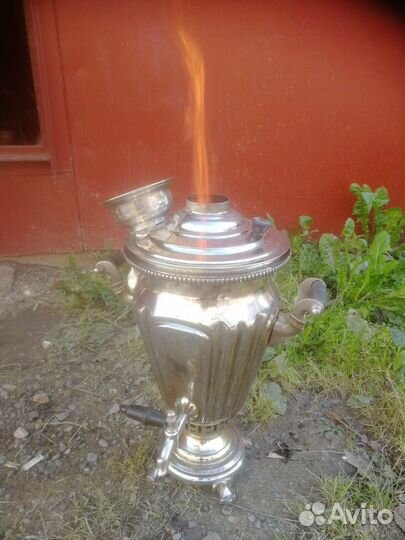 Самовар уголь 5л. Граненная рюмочка