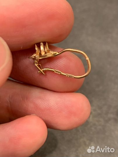 Серьги золотые 583 пробы СССР