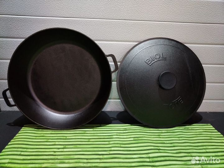 Сковорода жаровня 40 см с чугунной крышкой