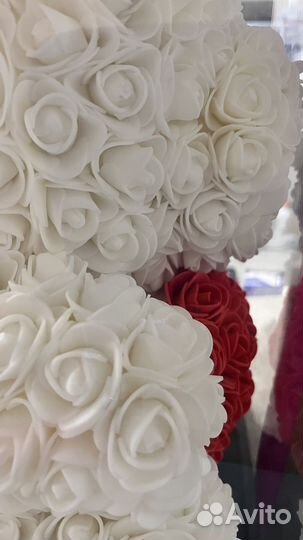 Мишка из искусственных роз 40 см