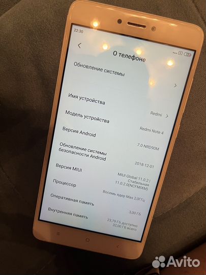 Xiaomi Redmi Note 4X, 3/32 ГБ