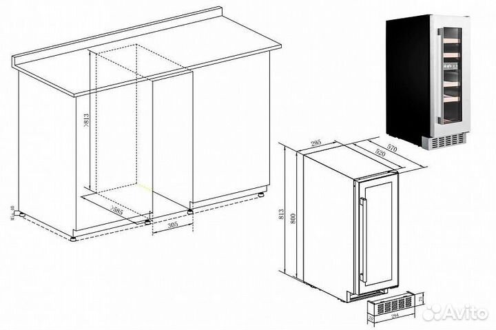 Винный шкаф temptech OX30DX