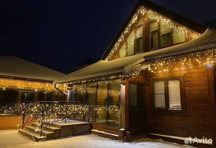 Новогоднее украшение фасадов гарантия 3 года