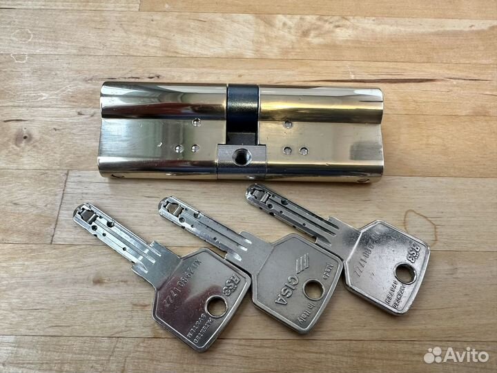 Цилиндр cisa RS3 90 мм(45+45) кл/кл латунь