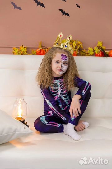 Костюм скелета на хэллоуин девочки/мальчика