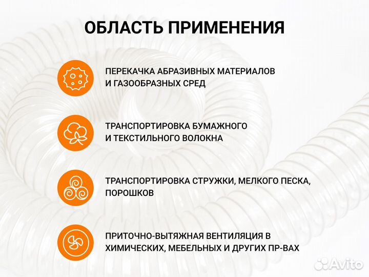 Воздуховод гибкий армированный Poli 120 (6м)