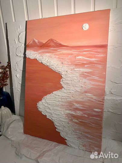 Картина Море текстурная на холсте