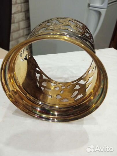 Подстаканник серебряный покрытие позолотой, сделан