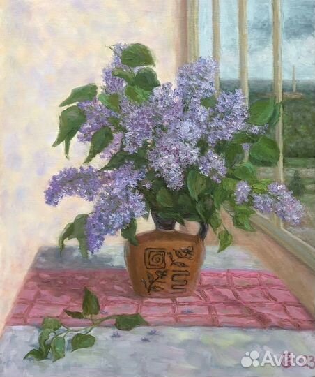 Картина маслом Сирень