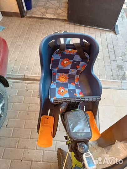 Детское кресло для велосипеда на раму переднее