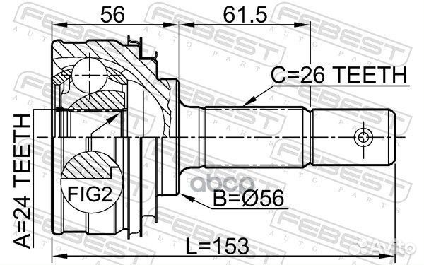 ШРУС наружный 24x56x26 (toyota carina E