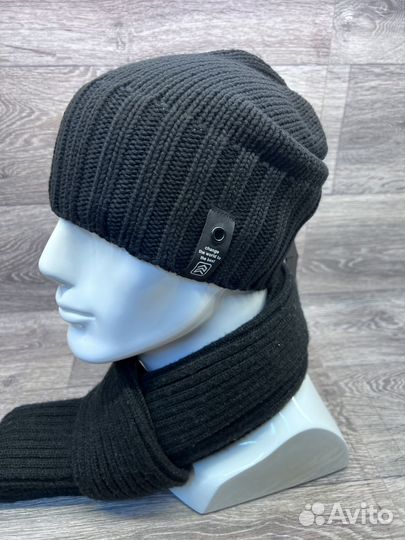 Шапка мужская вязаная из хлопка, Zetta