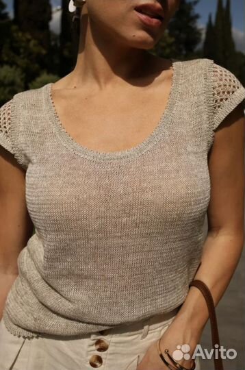 Льняной топ новый с биркой