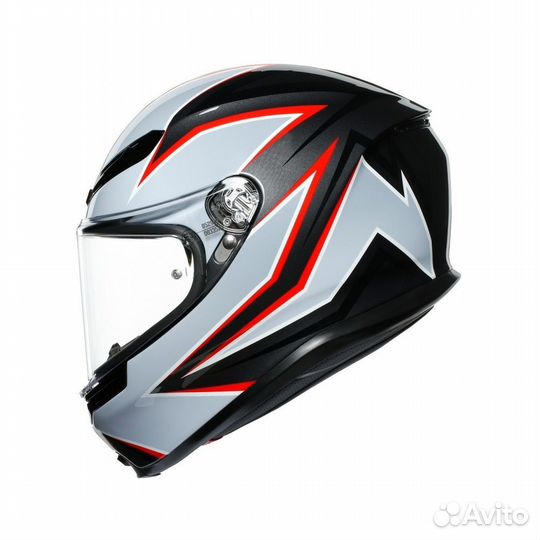 Мотошлем AGV K-6 multi flash matt Black-Grey-Red
