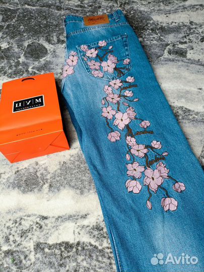 Джинсы Palace x evisu flowers