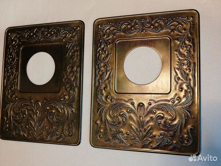 Накладка Чеканка под выключатель Латунь СССР