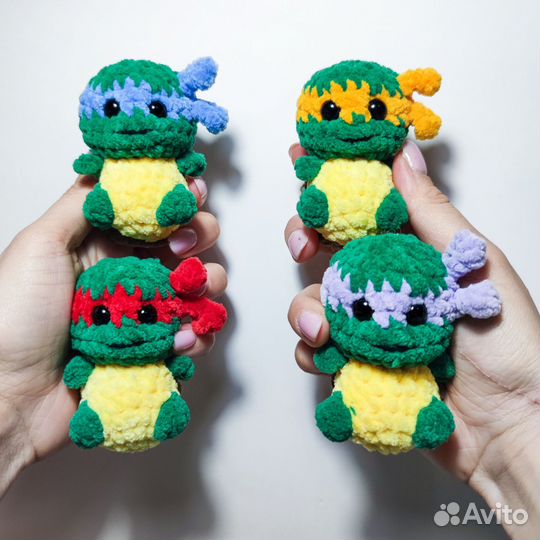 Черепашки ниндзя игрушки вязаные / ручная работа