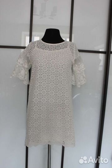 Платье белое мини