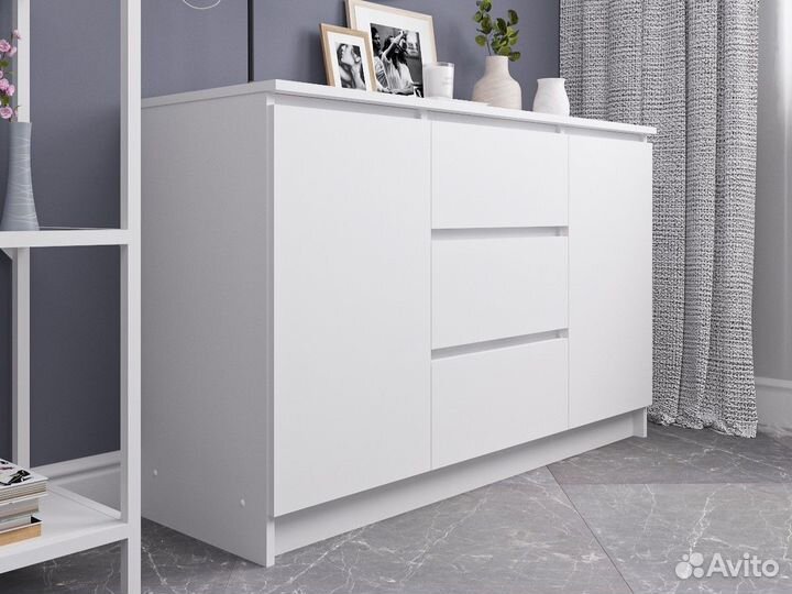 Тумба под тв как белый Комод IKEA 3 ящика. Новый