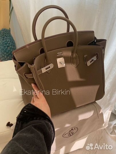 Сумка hermes birkin 30 цвет кофе фурнитура серебро