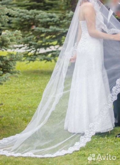 Свадебное платье 44 46 бу