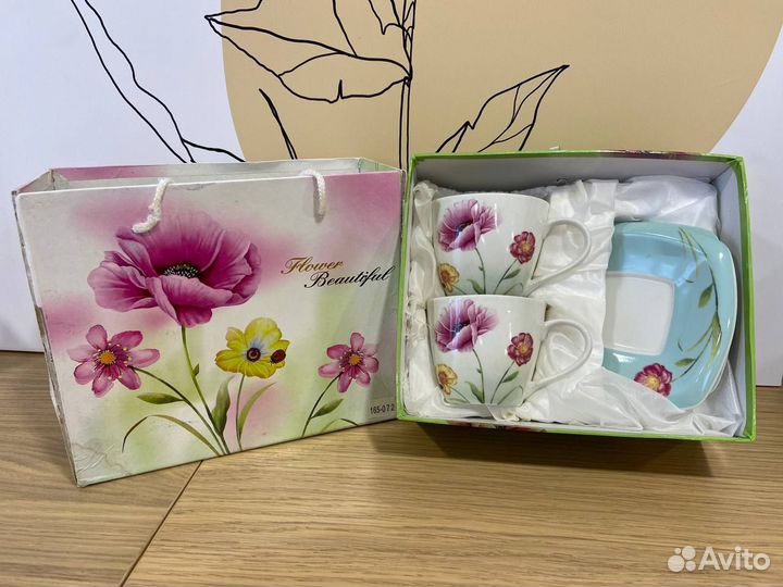 Чайный сервиз фарфоровый на 2 персоны