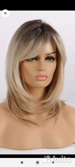 Парик из натуральных волос с имитацией кожи