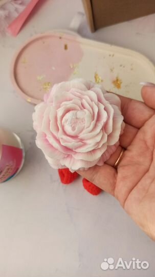 Набор с аромасвечами на гипсовом подносе