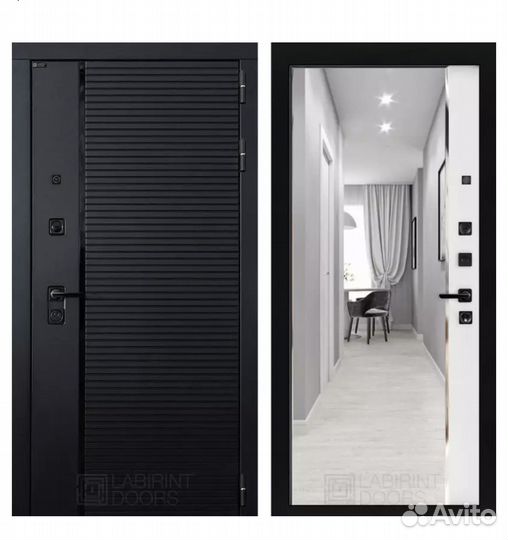 Дверь входная Piano зеркало панорама