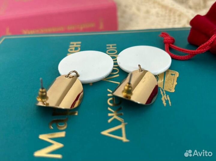 Серьги с перламутром old money большие крупные