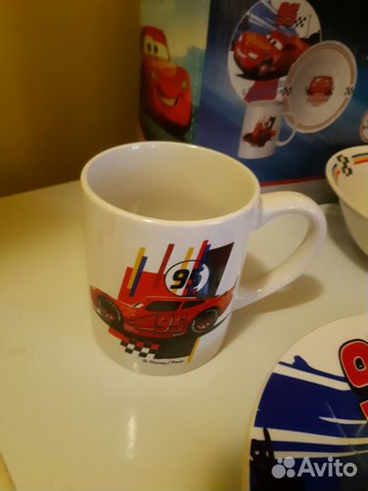 Набор детской посуды керамика, тачки