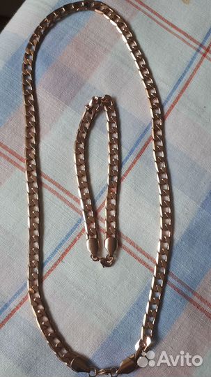 Комплект цепь и браслет мужской