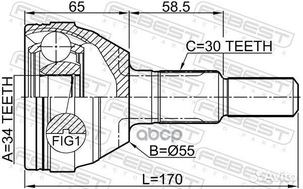 ШРУС наружный 34X55X30 chevrolet captiva sport