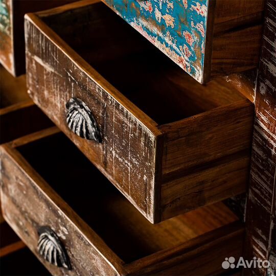 Комод деревянный в стиле лофт большой