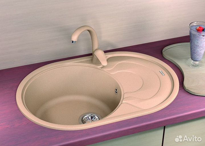 Кухонная мойка Florentina Родос-760 20.140.D0760.104 Бежевая