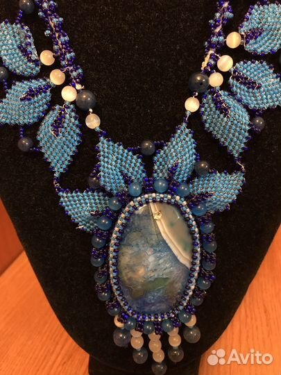 Ожерелье колье, серьги ручной работы