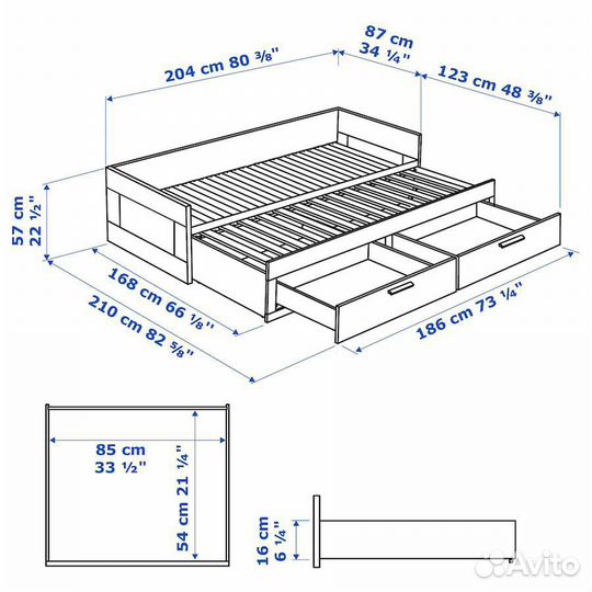 Кровать кушетка IKEA бримнэс brimnes