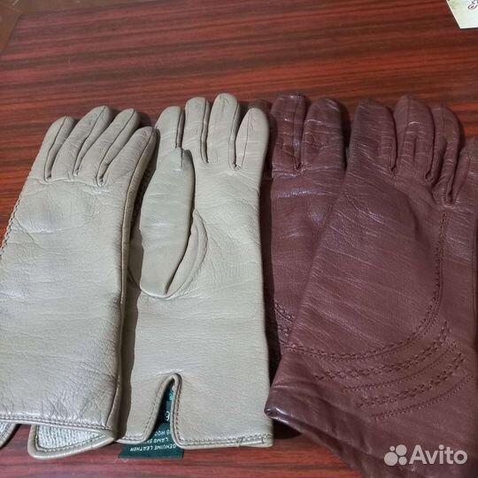 Перчатки женские кожаные новые 6.5