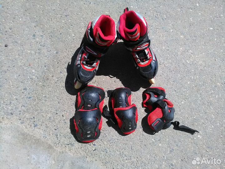 Ролики детские раздвижные размер 30-33 с защитой