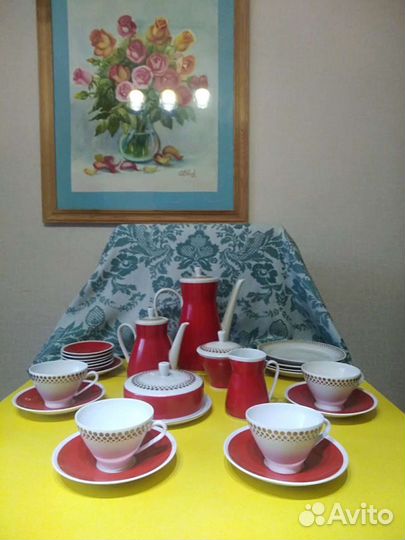 Кофейный сервиз freiberger porzellan, гдр 1970е г