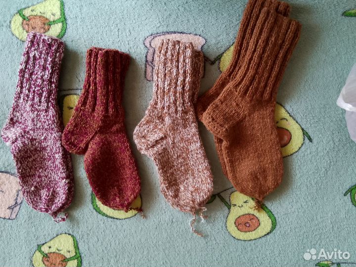 Носки ручной вязки шерстяные