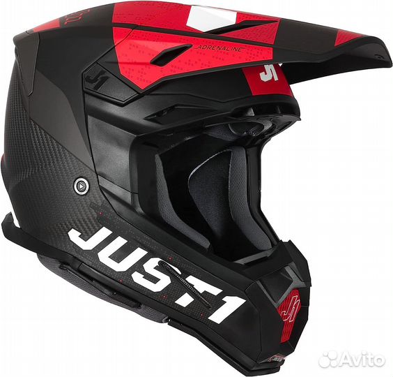 Новый Шлем just1 J22 Carbon Adrenaline RedBlack